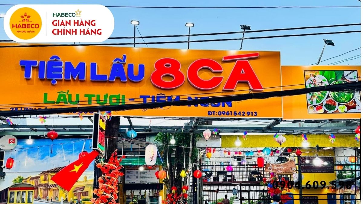 Bom bia hơi 50 lít bố trí tại khu vực phục vụ quán nhậu