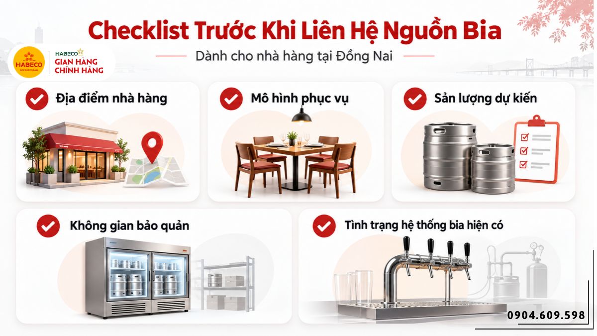 Checklist thông tin nhà hàng cần chuẩn bị khi đặt nguồn bia