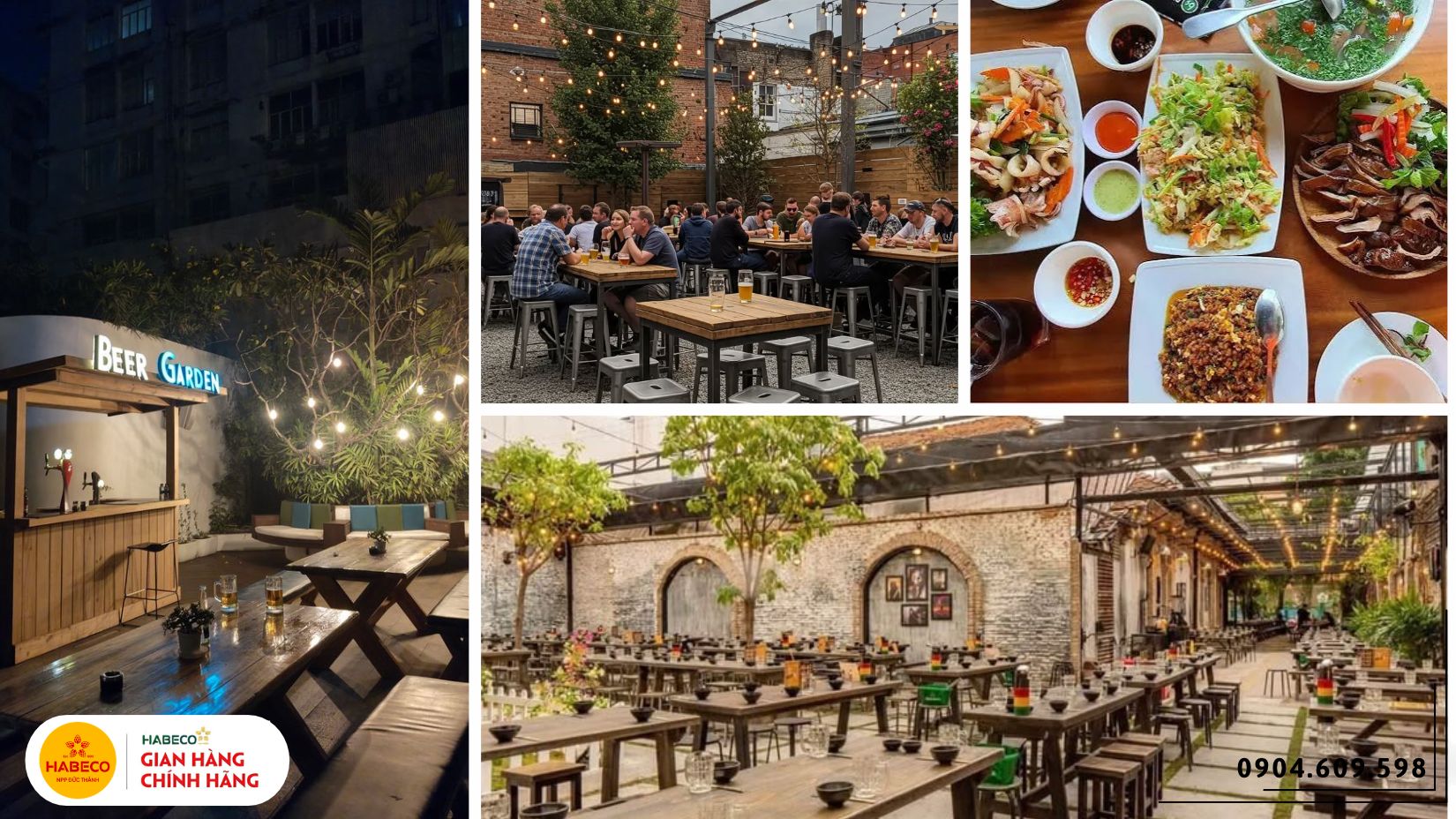 Khu bảo quản và quầy phục vụ bia hơi tại beer garden