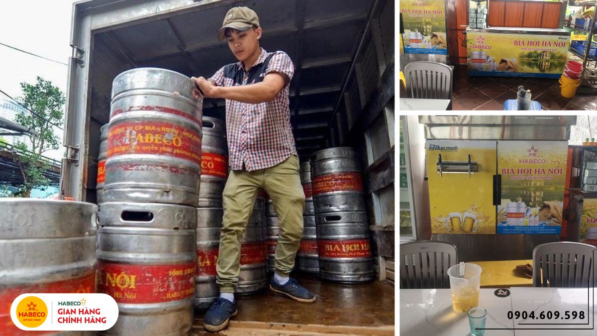 Quản lý nhà hàng kiểm tra quầy rót bia và khu bảo quản trước khi chọn nguồn bia
